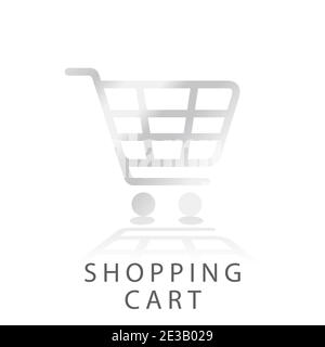 icône de dégradé de métal pour le paiement des achats. Simple panier avec devise dollar à l'intérieur de l'illustration vectorielle Illustration de Vecteur