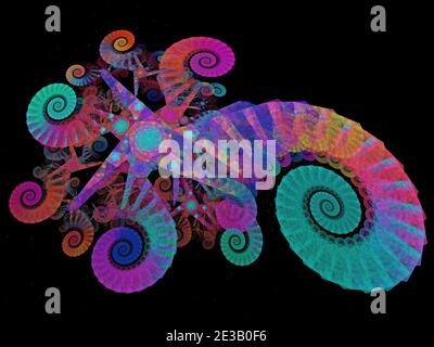 Motif étincelant en spirale coloré Banque D'Images