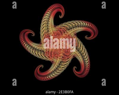 Flame Fractal Starfish Banque D'Images