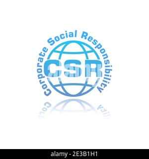 La responsabilité sociale de l'entreprise CSR reflète une simple illustration de vecteur d'icône Illustration de Vecteur