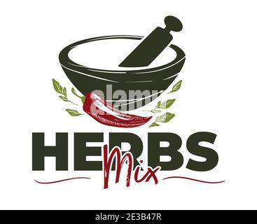 Mélange d'herbes, poivre et feuilles de persil vecteur Illustration de Vecteur