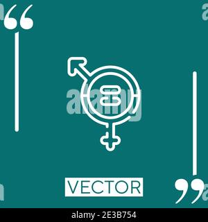 Icône de vecteur d'égalité entre les sexes icône linéaire. Ligne de contour modifiable Illustration de Vecteur