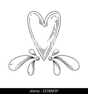 Symbole de coeur dans le style d'esquisse. Cœur isolé sur fond blanc. Illustration vectorielle dans le style d'esquisse. Illustration de Vecteur