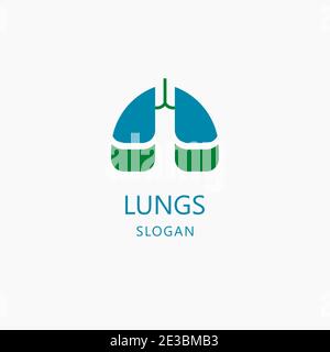 Modern Line Art Lung Care Healthy logo modèle vectoriel adapté à la communauté de soins pulmonaires, au spécialiste des poumons, à la clinique et à d'autres unités de santé Illustration de Vecteur