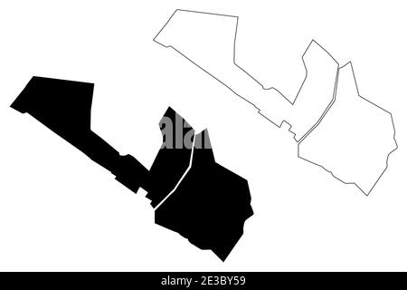 Manassas Park City County, Commonwealth of Virginia (ville indépendante, comté des États-Unis, États-Unis d'Amérique, États-Unis, États-Unis) illustration vectorielle de carte, Illustration de Vecteur