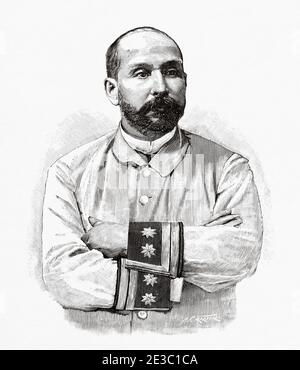 Manuel Tejerizo Cavero, lieutenant-colonel de la guerre de Cuba. De la Ilustracion Española y Americana 1895 Banque D'Images