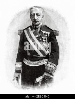 José Navarro y Fernandez (1832 - 1913) Commandant militaire espagnol de l'Apostadero de la Habana, Cuba. De la Ilustracion Española y Americana 1895 Banque D'Images