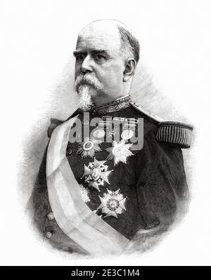 Marcelo de Azcárraga Palmero (Manille 1832 - Madrid 1915) était un militaire espagnol et un homme politique, président du Conseil des ministres sous le règne d'Alfonso XIII De la Ilustracion Española y Americana 1895 Banque D'Images