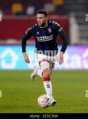 Photo du dossier datée du 09-01-2021 de Middlesbrough's Marcus Browne. Date de publication : lundi 18 janvier 2021. Banque D'Images