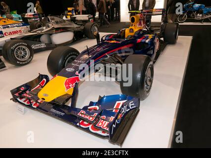 Sébastien Vettel's 2009, Redbull RB5, Formula One car, conçu par Adrian Newey, exposé au London Classic car Show 2015 Banque D'Images