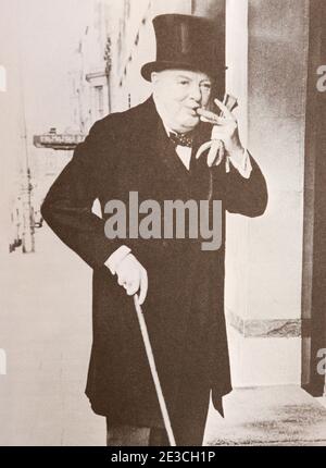 Winston Churchill. Londres, fin des années 1950. Banque D'Images