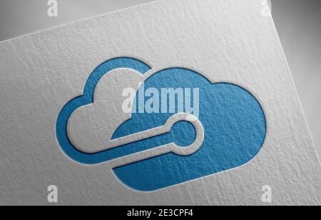 illustration de la texture du papier du logo microsoft azure Banque D'Images