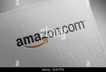 illustration de la texture du papier du logo amazon Banque D'Images