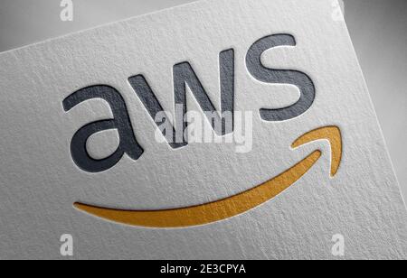 illustration de la texture du papier du logo aws Banque D'Images