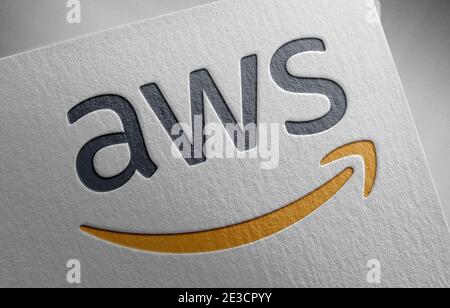 illustration de la texture du papier du logo aws Banque D'Images