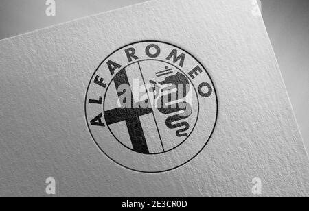 illustration de la texture en papier du logo alfa romeo Banque D'Images