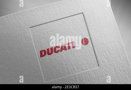 illustration de la texture en papier du logo ducati Banque D'Images