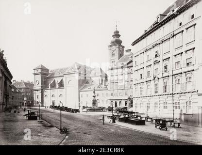 Photographie du XIXe siècle : la Freyung est une place publique triangulaire de Vienne, située dans le premier quartier de la ville, l'Innere Stadt. Banque D'Images