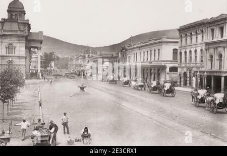 Photo du XIXe siècle : rue Adderley, le Cap, Afrique du Sud. Banque D'Images