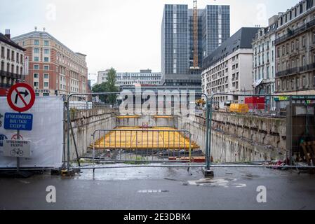 Bruxelles, Belgique - 05 octobre 2019 : stucs derrière la clôture Banque D'Images