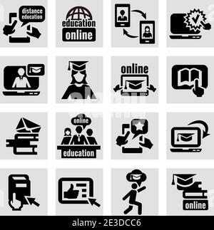 Ensemble élégant d'icônes de concept d'éducation. Illustration de Vecteur