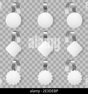 Des wobers de supermarché. Publicité vente étiquettes volantes, étiquettes de supermarché rondes et carrées. Solde ensemble d'illustrations vectorielles pour tablette à prix réduit Illustration de Vecteur