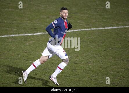 Mauro Icardi du PSG lors du championnat français Ligue 1 Match de football entre Angers SCO et Paris Saint-Germain en janvier / LM Banque D'Images
