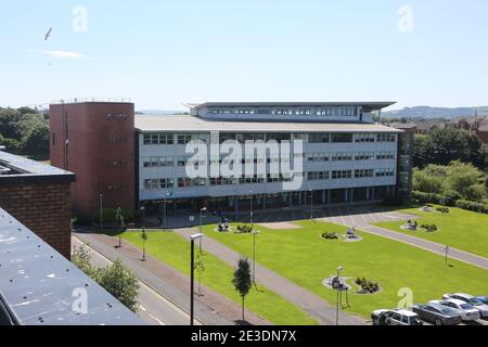 Ayr, Ayrshire, Écosse, Royaume-Uni. Vue sur le comté d'un point de vue élevé comment la ligne d'horizon, toit du centre-ville Banque D'Images