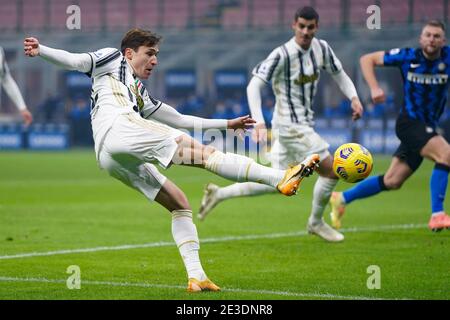 Federico Chiesa de Juventus FC pendant le championnat italien Serie UN match de football entre FC Internazionale et Juventus FC le 17 janvier 2021 au stade Giuseppe Meazza à Milan, Italie - photo Morgese-Rossini / DPPI / LiveMedia Banque D'Images