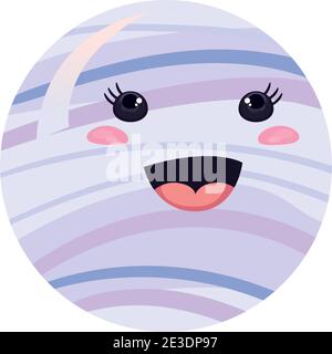 Blanc kawaii planète de l'espace futuriste et cosmos thème Vector illustration Illustration de Vecteur