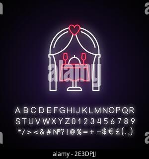 Icône de la lampe au néon de la réception de mariage Illustration de Vecteur