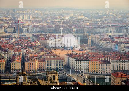 Vue sur Lyon, France Banque D'Images