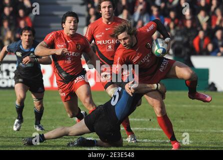 Cedric Heymans lors du match de rugby de la coupe Heineken, Stade Toulousain contre Glasgow au stade Ernest Wallon de Toulouse, France, le 17 janvier 2009. Photo de Steeve McMay/Cameleon/ABACAPRESS.COM Banque D'Images