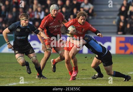 Cedric Heymans lors du match de rugby de la coupe Heineken, Stade Toulousain contre Glasgow au stade Ernest Wallon de Toulouse, France, le 17 janvier 2009. Photo de Steeve McMay/Cameleon/ABACAPRESS.COM Banque D'Images