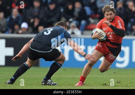 Cedric Heymans lors du match de rugby de la coupe Heineken, Stade Toulousain contre Glasgow au stade Ernest Wallon de Toulouse, France, le 17 janvier 2009. Photo de Steeve McMay/Cameleon/ABACAPRESS.COM Banque D'Images