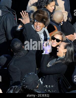 Beyonce Knowles, sa sœur Solange Knowles, Sean 'Diddy' Combs et Jay-Z assistent aux cérémonies d'inauguration du président Barack Obama à Capitol Hill à Washington, D.C., aux États-Unis, le 20 janvier 2009. Photo de Douliery/Hann/ABACAPRESS.COM Banque D'Images