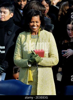 Michelle Obama (portant Isabel Toledo) arrive pour les cérémonies d'inauguration à Capitol Hill à Washington, D.C., Etats-Unis le 20 janvier 2009. Photo de Douliery/Hann/ABACAPRESS.COM Banque D'Images