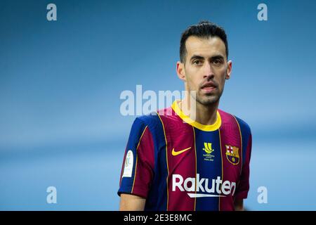 Sergio Busquet de Barcelone lors de la finale de la Super Cup espagnole de football entre le FC Barcelone et le Club Athlétique Bilbao le 17 janvier 2021 au stade de la Cartuja à Séville, Espagne - photo Joaquin Corchero / Espagne DPPI / DPPI / LiveMedia Banque D'Images