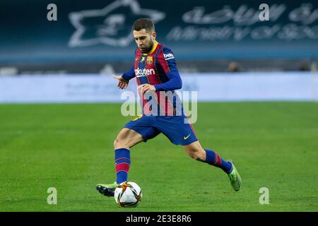 Jordi Alba de Barcelone lors du match de football final de la Super Cup espagnole entre le FC Barcelone et le Club Athlétique Bilbao le 17 janvier 2021 au stade de la Cartuja à Séville, Espagne - photo Joaquin Corchero / Espagne DPPI / DPPI / LiveMedia Banque D'Images