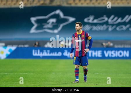 Lionel Messi de Barcelone lors de la finale de la Super Cup espagnole de football entre le FC Barcelone et le Club Athlétique Bilbao le 17 janvier 2021 au stade de la Cartuja à Séville, Espagne - photo Joaquin Corchero / Espagne DPPI / DPPI / LiveMedia Banque D'Images