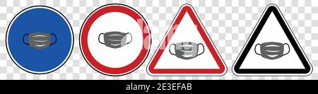 Portez un ensemble d'affiches vectorielles en forme de masque transparent Illustration de Vecteur