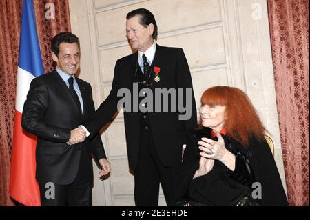 French designer Jean-Louis Scherrer and daughter Leonor at the Elysee  presidential Palace in Paris, France on January 28, 2009. French designers  Jean-Louis Scherrer and Sonia Rykiel awarding them respectively by French  President