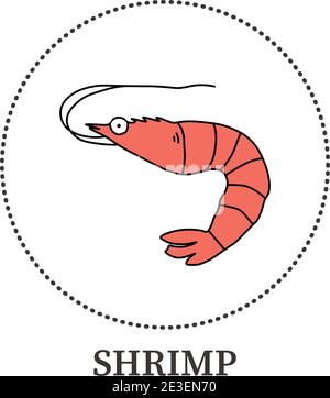 Crevettes de mer abstraites sur fond blanc - illustration vectorielle Illustration de Vecteur