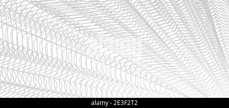 Filet, textile, texture de maille. Lignes grises enchevêtrées. Courbes minces et épaisses. Arrière-plan à rayures vectorielles. Design art monochrome. Motif abstrait. EPS10 Illustration de Vecteur