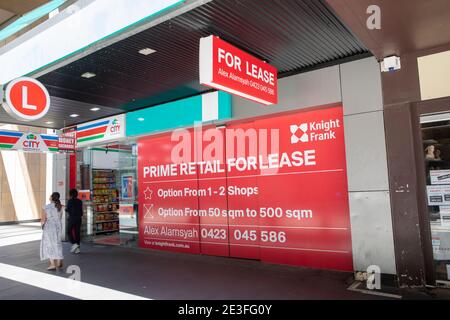 Magasin de grande rue à louer dans le centre-ville de Sydney Pendant la pandémie Covid 19, Sydney, Australie Banque D'Images