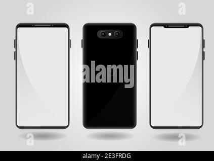 Maquette de smartphone réaliste avec design avant et arrière Illustration de Vecteur