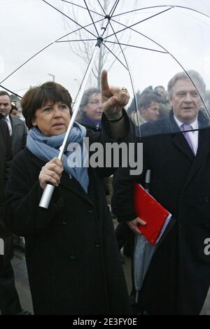 Martine Aubry, maire de Lille et première sectaire du PS, participation à l'inauguration du site Euratechnilogies a Lille, France le 26 Mars 2009. Photo Mikael Libert/ASA-IMAGES/ABACAPRESS.COM Banque D'Images