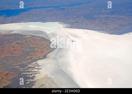 Lac Tuz, vue aérienne, Turquie Banque D'Images
