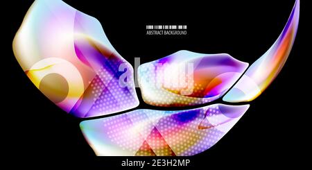 Modèle graphique abstrait et coloré avec plusieurs formes géométriques superposées Illustration de Vecteur