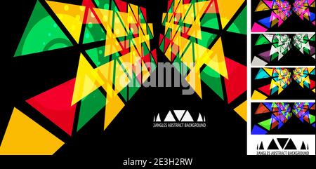 Modèle graphique abstrait et coloré avec plusieurs formes géométriques superposées Illustration de Vecteur